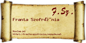 Franta Szofrónia névjegykártya